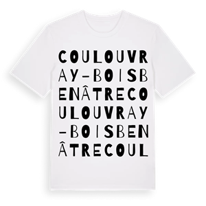 Coulouvray-Boisbenâtre ordlek t-shirt – ekologisk bomull t-shirt från Pinshirt