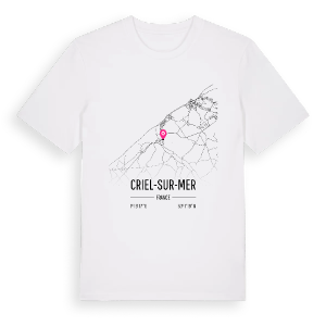 Criel-sur-Mer karta t-shirt – ekologisk bomull t-shirt från Pinshirt