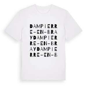 Dampierre-en-Bray ordlek t-shirt – ekologisk bomull t-shirt från Pinshirt