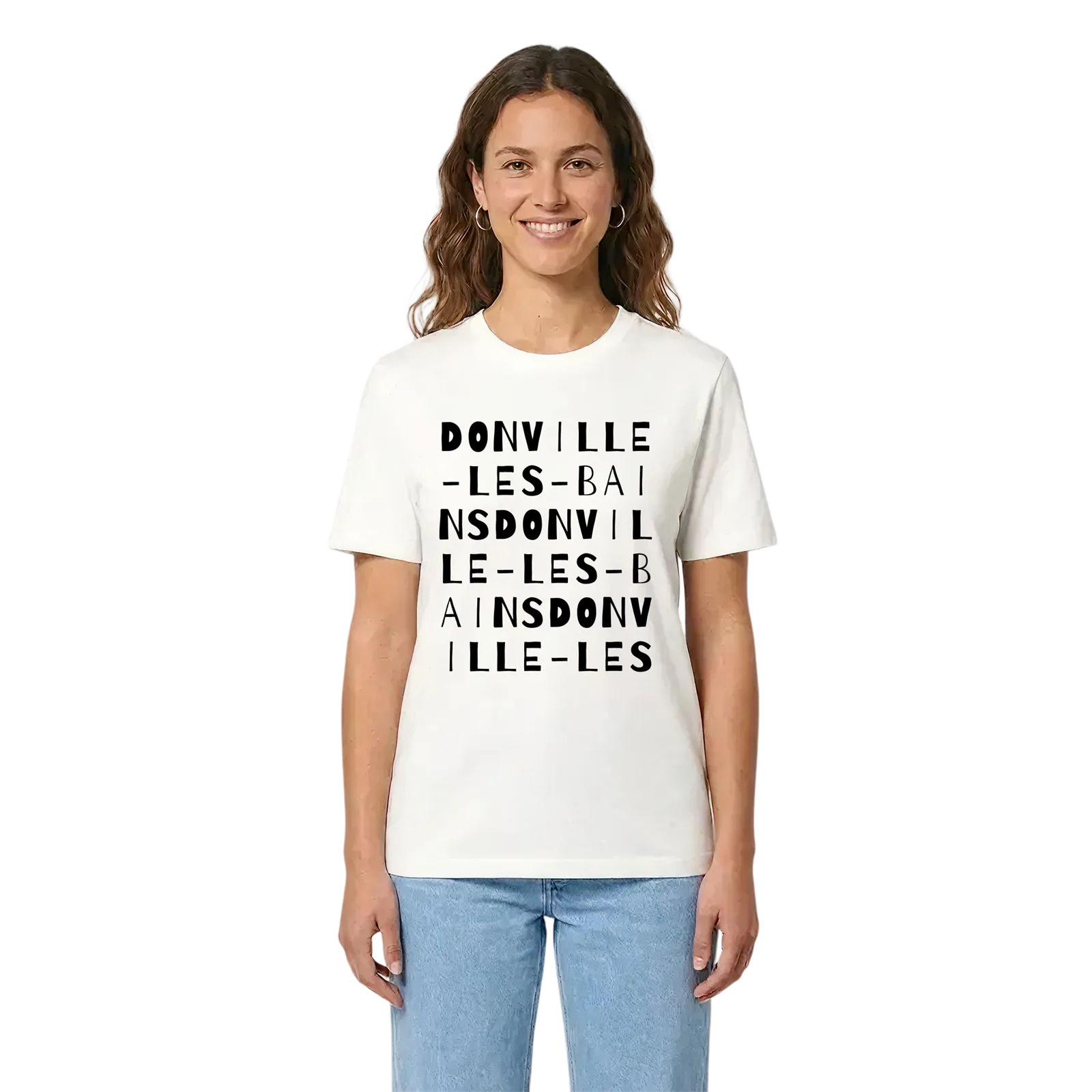 Donville-les-Bains ordlek t-shirt – White, i miljö