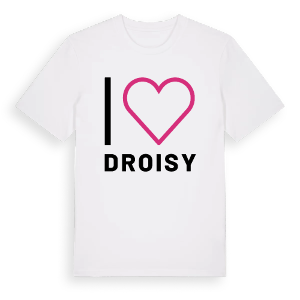 Jag älskar Droisy t-shirt stort tryck – ekologisk bomull t-shirt från Pinshirt
