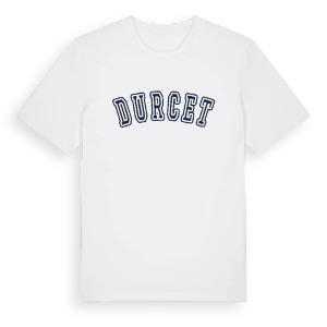 Durcet college t-shirt – ekologisk bomull t-shirt från Pinshirt