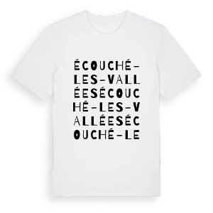 Écouché-les-Vallées ordlek t-shirt – ekologisk bomull t-shirt från Pinshirt