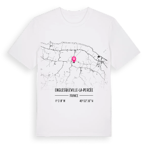 Englesqueville-la-Percée karta t-shirt – ekologisk bomull t-shirt från Pinshirt