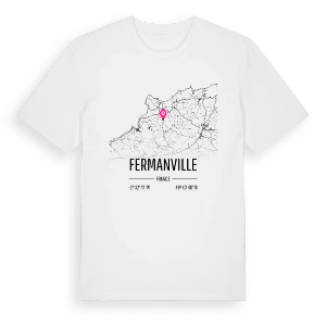 Fermanville karta t-shirt – ekologisk bomull t-shirt från Pinshirt