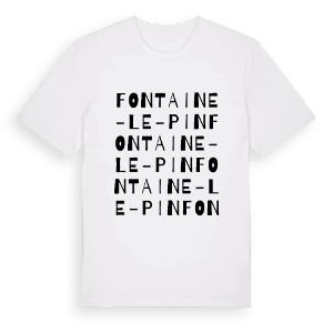 Fontaine-le-Pin ordlek t-shirt – ekologisk bomull t-shirt från Pinshirt