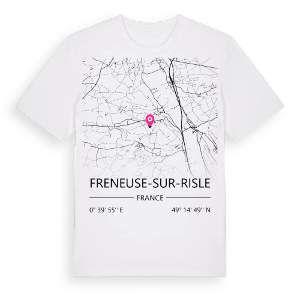 Freneuse-sur-Risle karta t-shirt – ekologisk bomull t-shirt från Pinshirt