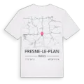 Fresne-le-Plan karta t-shirt