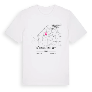 Géfosse-Fontenay karta t-shirt – ekologisk bomull t-shirt från Pinshirt