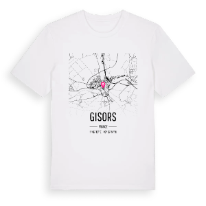 Gisors karta t-shirt – ekologisk bomull t-shirt från Pinshirt