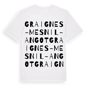 Graignes-Mesnil-Angot ordlek t-shirt – ekologisk bomull t-shirt från Pinshirt
