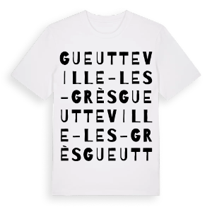Gueutteville-les-Grès ordlek t-shirt – ekologisk bomull t-shirt från Pinshirt