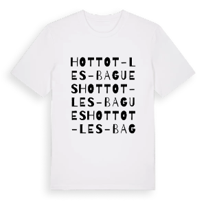 Hottot-les-Bagues ordlek t-shirt – ekologisk bomull t-shirt från Pinshirt