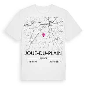 Joué-du-Plain karta t-shirt – ekologisk bomull t-shirt från Pinshirt