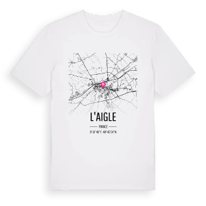 L'Aigle karta t-shirt – ekologisk bomull t-shirt från Pinshirt