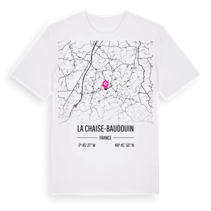 La Chaise-Baudouin karta t-shirt – ekologisk bomull t-shirt från Pinshirt
