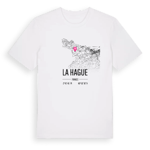 La Hague karta t-shirt – ekologisk bomull t-shirt från Pinshirt