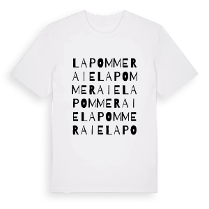 La Pommeraie ordlek t-shirt – ekologisk bomull t-shirt från Pinshirt