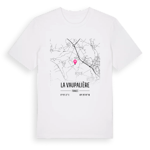 La Vaupalière karta t-shirt – ekologisk bomull t-shirt från Pinshirt