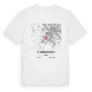 Le Grand-Quevilly karta t-shirt – ekologisk bomull t-shirt från Pinshirt