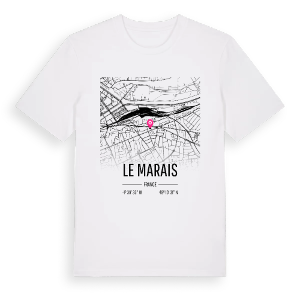 Le Marais karta t-shirt – ekologisk bomull t-shirt från Pinshirt