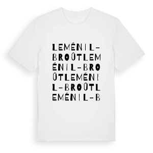 Le Ménil-Broût ordlek t-shirt – ekologisk bomull t-shirt från Pinshirt