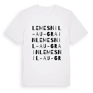 Le Mesnil-au-Grain ordlek t-shirt – ekologisk bomull t-shirt från Pinshirt