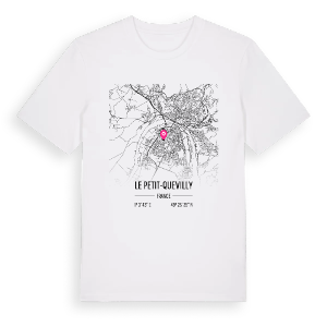 Le Petit-Quevilly karta t-shirt – ekologisk bomull t-shirt från Pinshirt