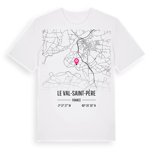 Le Val-Saint-Père karta t-shirt – ekologisk bomull t-shirt från Pinshirt