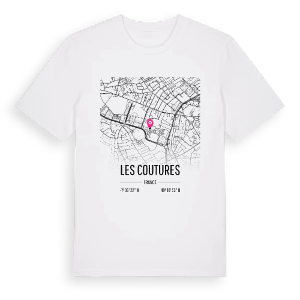 Les Coutures karta t-shirt – ekologisk bomull t-shirt från Pinshirt