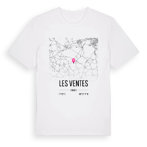 Les Ventes karta t-shirt – ekologisk bomull t-shirt från Pinshirt