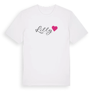 Lilly hjärta t-shirt – ekologisk bomull t-shirt från Pinshirt