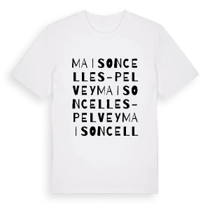 Maisoncelles-Pelvey ordlek t-shirt – ekologisk bomull t-shirt från Pinshirt