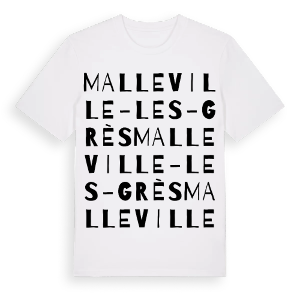 Malleville-les-Grès ordlek t-shirt – ekologisk bomull t-shirt från Pinshirt