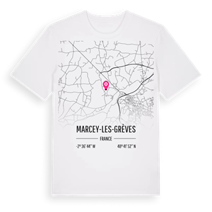 Marcey-les-Grèves karta t-shirt – ekologisk bomull t-shirt från Pinshirt