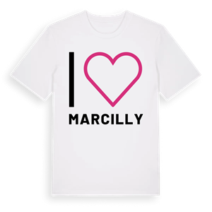 Jag älskar Marcilly t-shirt stort tryck – ekologisk bomull t-shirt från Pinshirt