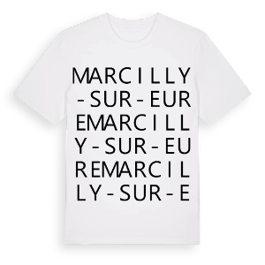 Marcilly-sur-Eure ordlek t-shirt – ekologisk bomull t-shirt från Pinshirt