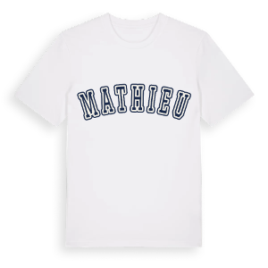 Mathieu college t-shirt – ekologisk bomull t-shirt från Pinshirt