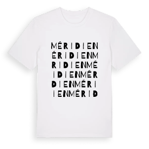 Méridien ordlek t-shirt – ekologisk bomull t-shirt från Pinshirt