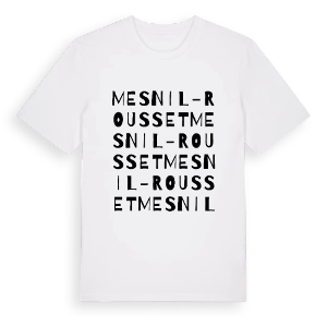 Mesnil-Rousset ordlek t-shirt – ekologisk bomull t-shirt från Pinshirt