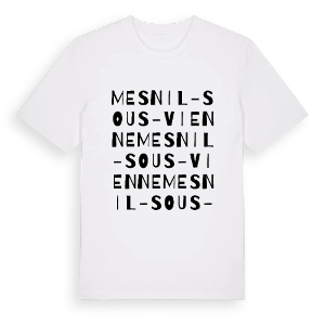 Mesnil-sous-Vienne ordlek t-shirt – ekologisk bomull t-shirt från Pinshirt