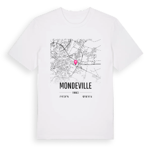 Mondeville karta t-shirt – ekologisk bomull t-shirt från Pinshirt