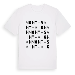 Mont-Saint-Aignan ordlek t-shirt – ekologisk bomull t-shirt från Pinshirt