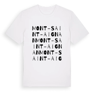 Mont-Saint-Aignan ordlek t-shirt – ekologisk bomull t-shirt från Pinshirt