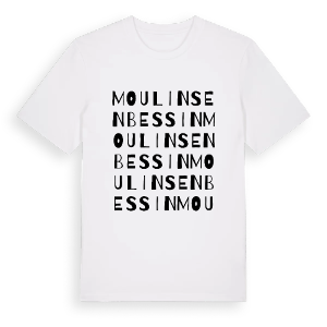 Moulins en Bessin ordlek t-shirt – ekologisk bomull t-shirt från Pinshirt