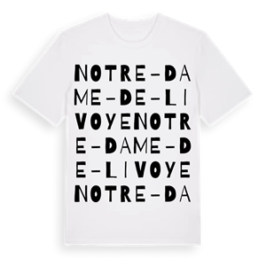 Notre-Dame-de-Livoye ordlek t-shirt – ekologisk bomull t-shirt från Pinshirt