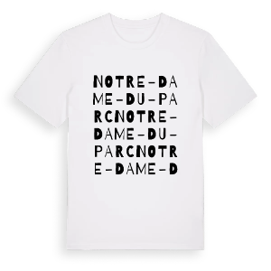 Notre-Dame-du-Parc ordlek t-shirt – ekologisk bomull t-shirt från Pinshirt