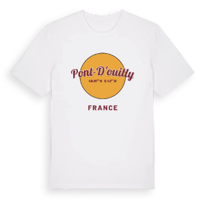 Pont-d'Ouilly cirkel t-shirt – ekologisk bomull t-shirt från Pinshirt