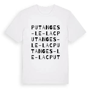Putanges-le-Lac ordlek t-shirt – ekologisk bomull t-shirt från Pinshirt