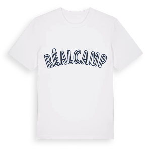 Réalcamp college t-shirt – ekologisk bomull t-shirt från Pinshirt